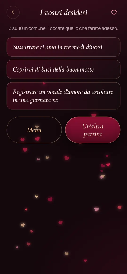Il risultato del Match dei Desideri